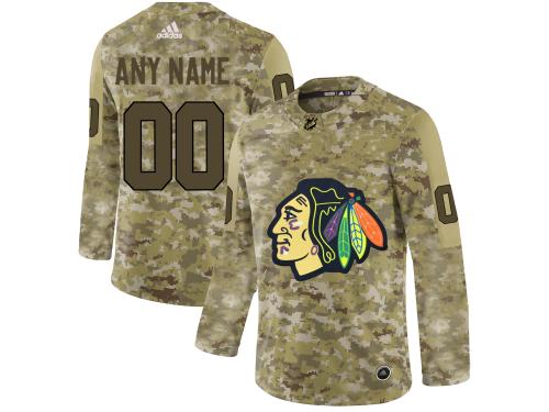 Men NHL Adidas Chicago Blackhawks Customized Limited Camo Salute to Service Jersey