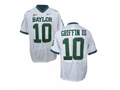 Men Nike Baylor Bears #10 Robert Griffin III White Authentic NCAA Jersey
