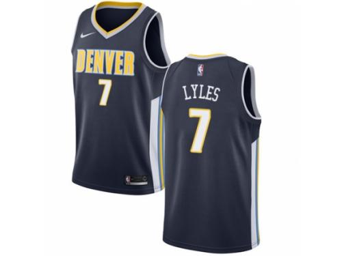 Men Nike Denver Nuggets #7 Trey Lyles Navy Blue Road NBA Jersey - Icon Edition