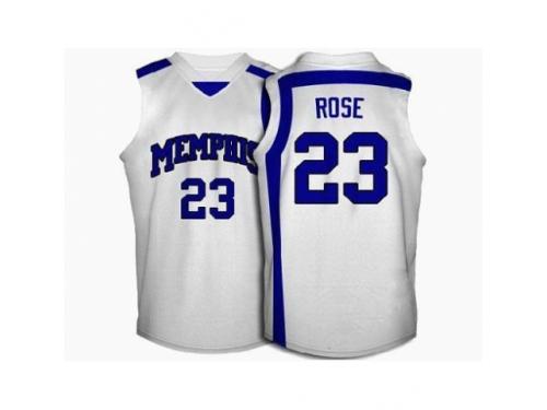Men Nike Memphis Tigers #23 Derrick Rose White Basketball Authentic NCAA Jersey