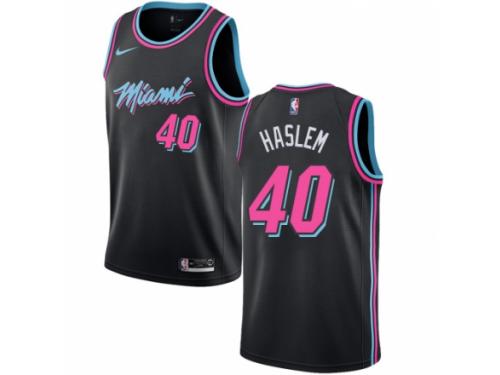 Men Nike Miami Heat #40 Udonis Haslem Black NBA Jersey - City Edition
