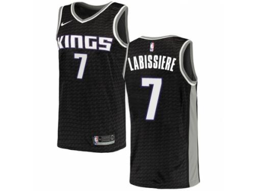 Men Nike Sacramento Kings #7 Skal Labissiere  Black NBA Jersey Statement Edition