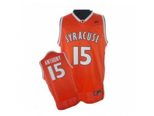 Men Nike Syracuse Orange #15 Carmelo Anthnoy Orange Basketball Replica NCAA Jersey