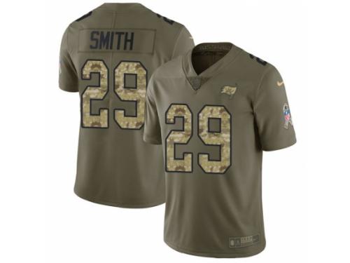 Men Nike Tampa Bay Buccaneers #29 Ryan Smith Limited Olive/Camo 2017 Salute to Service NFL Jersey