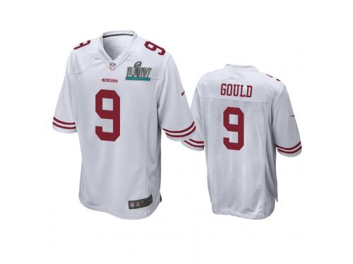 Men San Francisco 49ers Robbie Gould White Super Bowl LIV Game Jersey