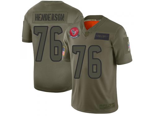 Men's #76 Limited Seantrel Henderson Camo Football Jersey Houston Texans 2019 Salute to Service