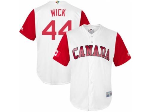 Men's Canada Baseball Majestic #44 Rowan Wick White 2017 World Baseball Classic Team Jersey