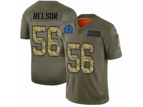 Men's Indianapolis Colts #56 Quenton Nelson 2019 Olive Camo Salute To Service Jersey