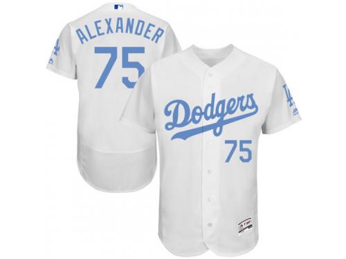 Men's Majestic Scott Alexander Los Angeles Dodgers Player White Flex Base Father's Day Collection Jersey