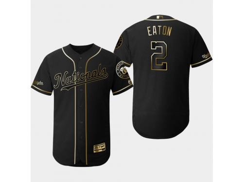 Men's Nationals 2019 Black Golden Edition Adam Eaton Flex Base Stitched Jersey