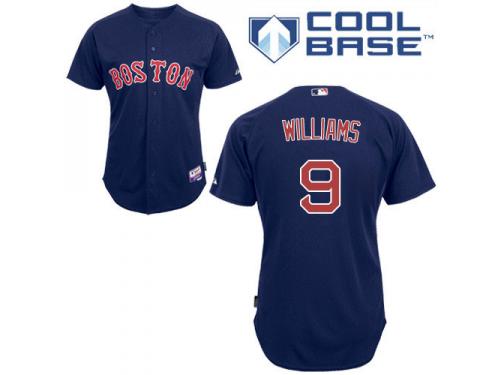 Navy Blue Ted Williams Men #9 Majestic MLB Boston Red Sox Cool Base Alternate Jersey