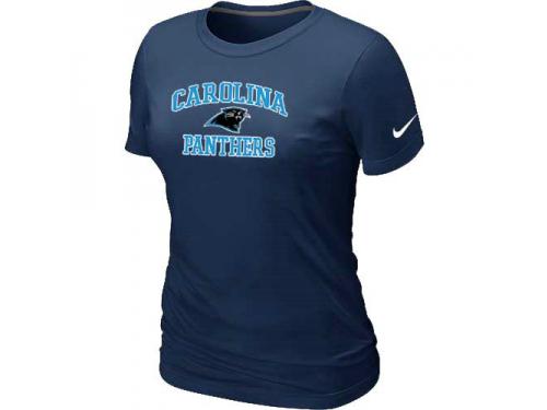 NFL Nike Carolina Panthers Women Heart & Soul Dark Blue T-Shirt