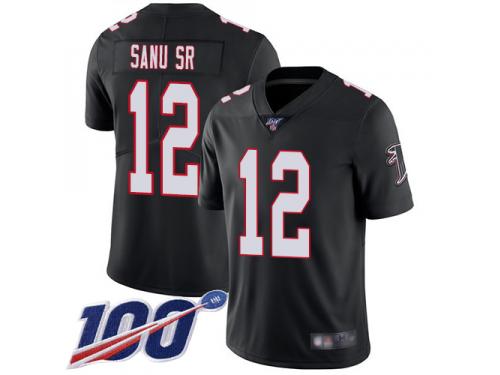 Nike Falcons #12 Mohamed Sanu Sr Black Alternate Men's Stitched NFL 100th Season Vapor Limited Jersey
