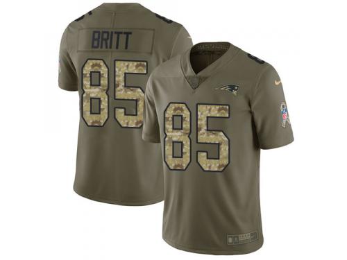Nike Kenny Britt Limited Olive Camo Youth Jersey - NFL New England Patriots #88 2017 Salute to Service