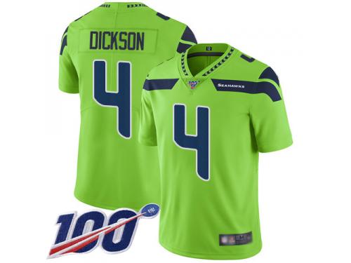 Seahawks #4 Michael Dickson Green Men's Stitched Football Limited Rush 100th Season Jersey