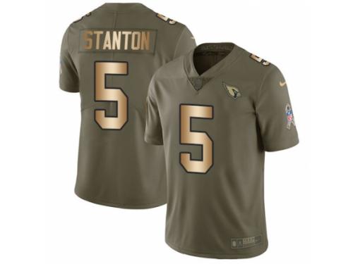 Youth Nike Arizona Cardinals #5 Drew Stanton Limited Olive/Gold 2017 Salute to Service NFL Jersey