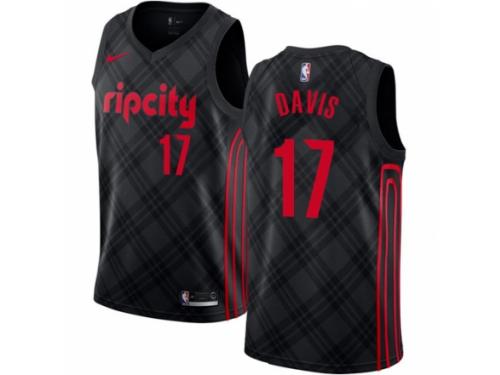 Youth Nike Portland Trail Blazers #17 Ed Davis  Black NBA Jersey - City Edition