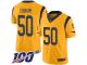 #50 Limited Samson Ebukam Gold Football Men's Jersey Los Angeles Rams Rush Vapor Untouchable 100th Season