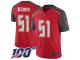 #51 Limited Kendell Beckwith Red Football Home Youth Jersey Tampa Bay Buccaneers Vapor Untouchable 100th Season