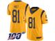 #81 Limited Torry Holt Gold Football Men's Jersey Los Angeles Rams Rush Vapor Untouchable 100th Season