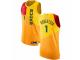 Men Nike Milwaukee Bucks #1 Oscar Robertson Yellow NBA Jersey - City Edition