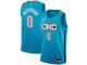 Men Nike Oklahoma City Thunder #0 Russell Westbrook  Turquoise NBA Jersey - City Edition