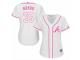 Women Majestic Atlanta Braves #35 Phil Niekro White Fashion Cool Base MLB Jersey