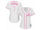 Women Majestic Atlanta Braves #7 Dansby Swanson White Fashion Cool Base MLB Jersey